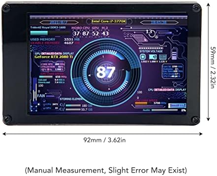 Exibição de temperatura do PC, monitor de temperatura do computador 320 x 480 tela de CPU de 3,5 polegadas