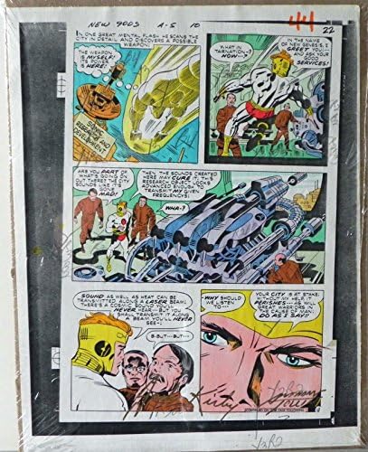 New Gods 10 p.18 Produção original Art Hand Color Kirby Tollin w/COA