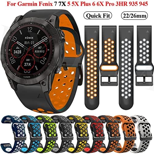 EEOMOIK Smart Watch Silicone Watch Band Strap para Garmin Fenix ​​7 7x 6x 6 Pro 5x 5 mais 3HR FASE FIT FIT RAISTRA PRIMEIRA