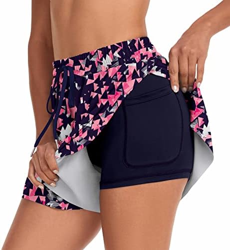 Woweny feminino atlético Skorts Saias para mulheres que administram o skort de golfe com bolsos