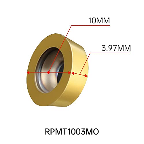 10pcs rpmt10t3mo R5 Inserções de giro de giro de carboneto indexível CNC com cortador de moagem de lâminas com 5/8 /16mmsrdpn1616h10