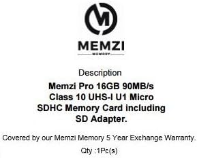 MEMZI PRO 16GB CLASS 10 90MB/S MICRO SDHC CARTÃO de memória com adaptador SD para Aukey em câmeras de traço de carro