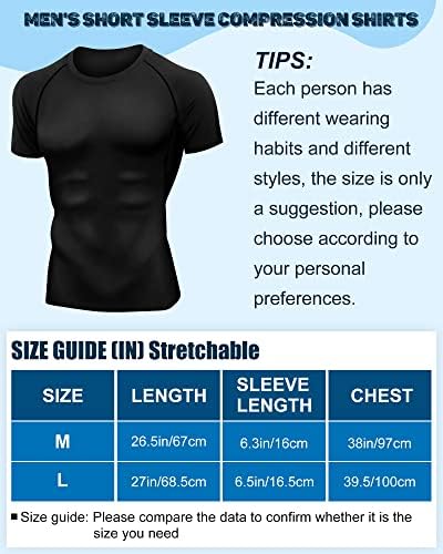 6 Pacote de manga curta masculina Camisas de compressão de emagrecimento camisetas da base Tops Tops Athletic Workout Shirts