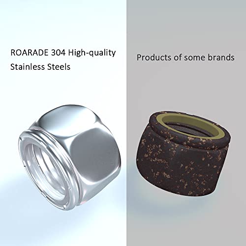 3/8 -16 porca de trava de aço inoxidável 20pcs Roarade 18-8 Aço inoxidável HEX Lock Nylon Insert Nut