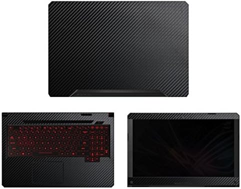 decalrus - decalque protetor para laptop para jogos de games tuf fx504 laptop preto fibra de fibra de fibra de carbono capa embrulhada