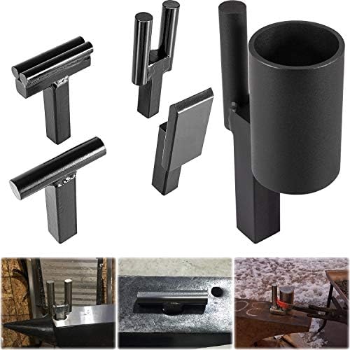 Bonbo 5pcs Blacksmith Anvil Hardy Ferramenta Ferramenta de corte a quente de 1 polegada, ferramenta de estaca de vinculação,