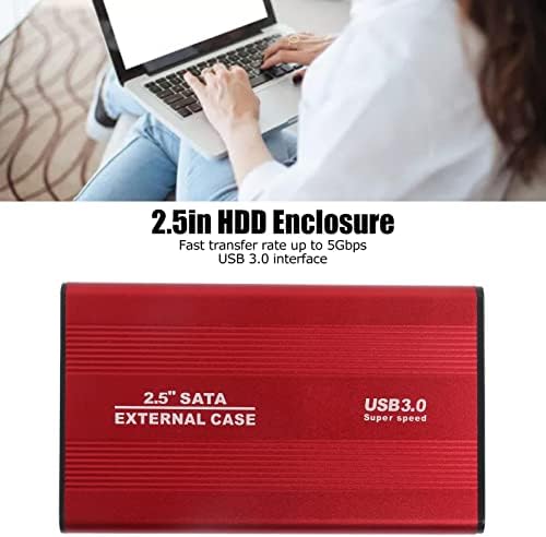 Gabinete de disco rígido de 2,5 polegadas, 5 Gbps USB 3.0 Caso Externo de HDD, Suporte 4 TB, usado para armazenamento de dados externos,