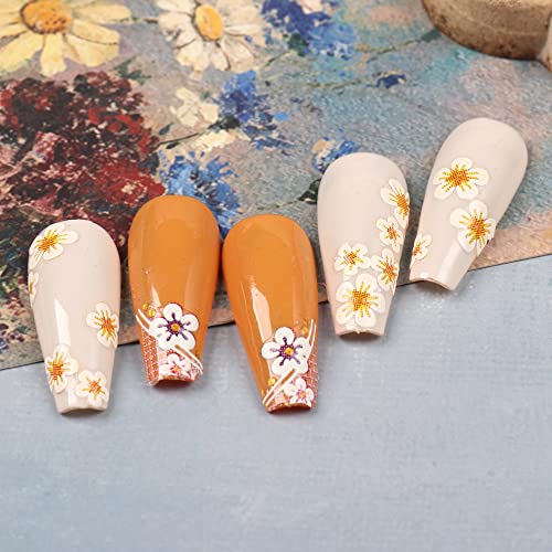 Rtkhfze Flor Nail Art Sticks Decals, 12 folhas Decalques de unhas de flor 3D Acessórios para unhas da primavera Acessórios autônomos