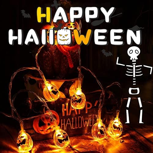 Luzes de corda de pumkin de Halloween com 40 LEDs à prova d'água Luzes Twinkle Lights Operado por Bateria para Partido