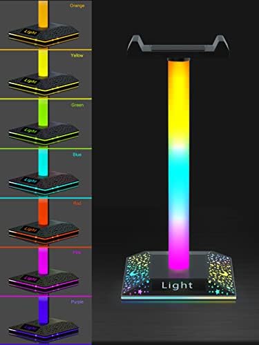 Kantutoe RGB Gaming fone de ouvido Stand Stand Light With USB Port RGB Gaming Stand Light for Desktop PC Gaming Acessórios de