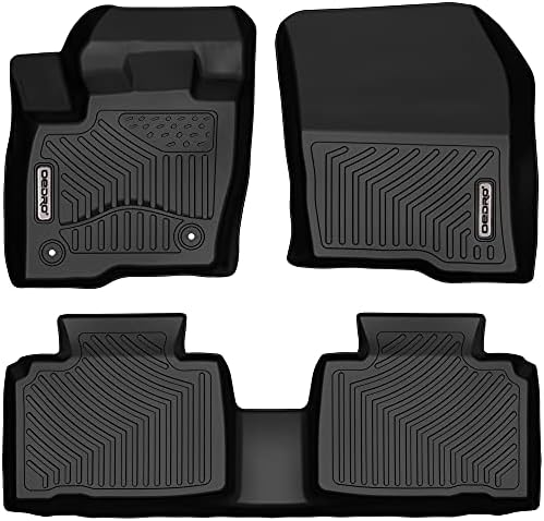 Oedro Floor tapetes compatíveis para 2015-2022 Ford Edge, Guarda Black TPE Black Inclui 1ª e 2ª linha: Frente, traseiro, lineadores