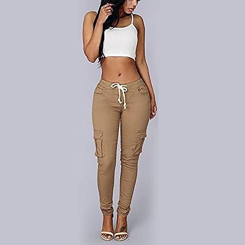 Calça de lounge womans se encaixam em vintage elástico hi calça de cintura esportes estampados verão longa frill