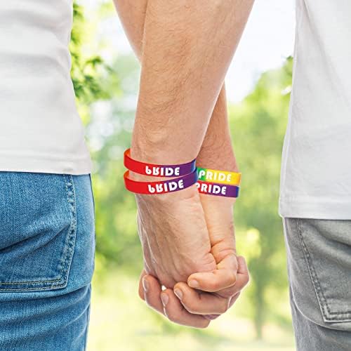 100 PCS PURGE GAY PRIDE PURCASSA LGBT LESBIAN RAIRBLABLS BRACELE DE PRIDA PARA FESTIVAL DE RAINBOW FESTIVAL DE ANCIMENTO LGBTQ Decorações