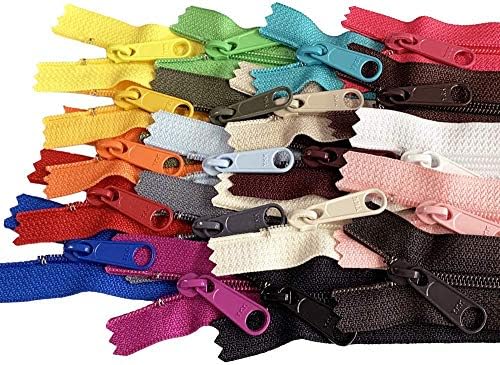 20pcs Cores mistas YKK Número 4.5 Bolsa de bobina Zipper ou zíperes de bolsa Long Pull Made in USA Pack Vinyl Bag