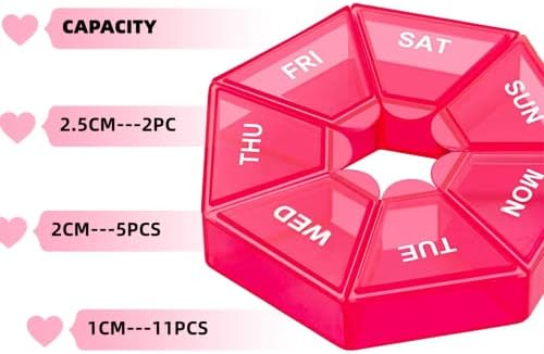Planejador de medicamentos portáteis portáteis de 7 lados