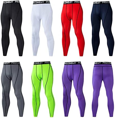 Calças de compressão de ciclismo ao ar livre masculinas, calças justas, trepadeiras de ginástica de ginástica Baselayer Basellayer