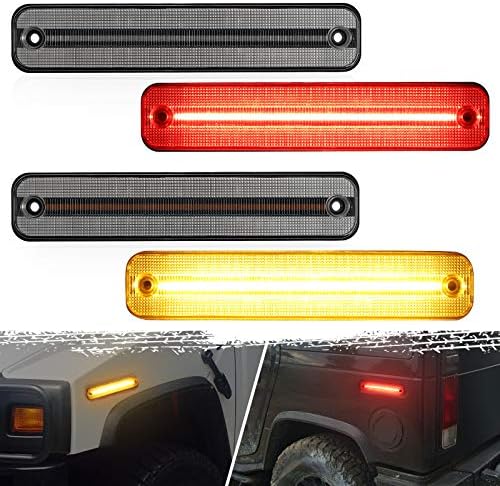 Partsam 4pcs Kit de luzes laterais de LED completa compatível com Hummer H2 2003 2004 2005 2006 2007 2008 2009 H2 Turn Signal Lights