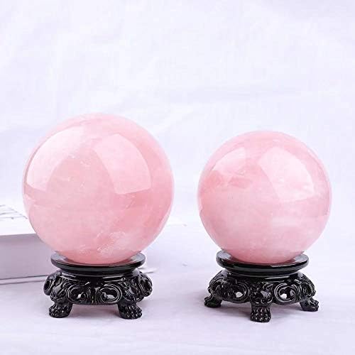 Bumiuste Crystals Healing Stones 1pc 60mm-100mm Bolas de quartzo de rosa naturais para decoração Crystal Sphere