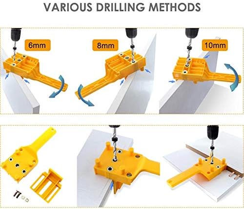 WSSBK Quick Wood Doweling Jig Abs ABS Handheld Drill Brill Hole System Fit Fit 6/8/10mm Brill Brill Brole Poncher para juntas de carpintaria