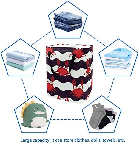Caranguejo em Chevron Print Print Collapsible Laundry Turmer, 60l de lavanderia à prova d'água Borda de lavagem de roupas