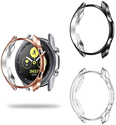 3 pacote-estojo fintie compatível com Samsung Galaxy Watch 3 45mm, TPU macio TPU Slim Plated Chart Chof-Proof Toupel Allound