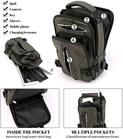 JBB Sling Sling Backpack de JBB Backpack para homens Pacote de cintura multiuso com porta de carregamento USB para