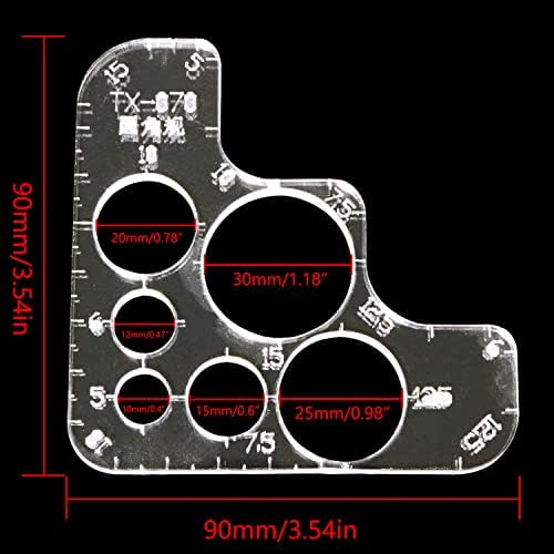 Jianling Clear Acrylic Circle Modelo 90x90mm para Mandelas de Desenho de Estilo de Couro de Couro Mão