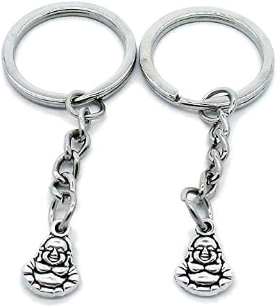 1 PCS Antique Keyrings Silver Keychains Correntes -chave Tags Clasps AA461 Maitreya Buddha