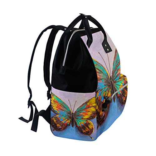 Fraldas de fraldas de fraldas mochilas de mochila de mochila pintura de borboleta para mamãe m by top carpinteiro