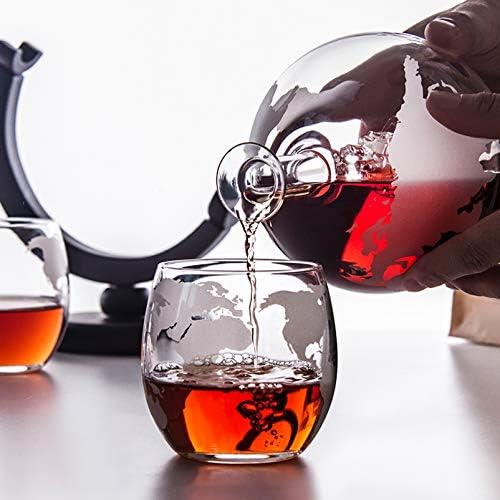 Rakute Whisky Decanter Globe Set World Globe Decanter Set Dispensador de uísque de navio antigo para Liquor Bourbon