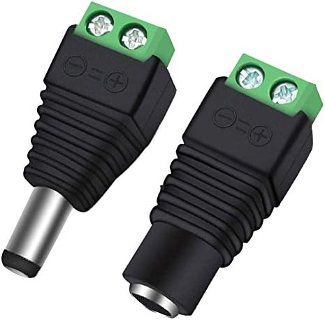 Guy-Tech 10 pares 12V masculino+fêmea 2,1x5,5 mm DC Conector de barril de plugue de tomada de potência DC