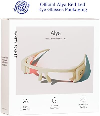 Planeta de vaidade Alya Red LED Eye Glasses, quadro rosa - Desligue o tratamento de tecnologia de beleza vestível