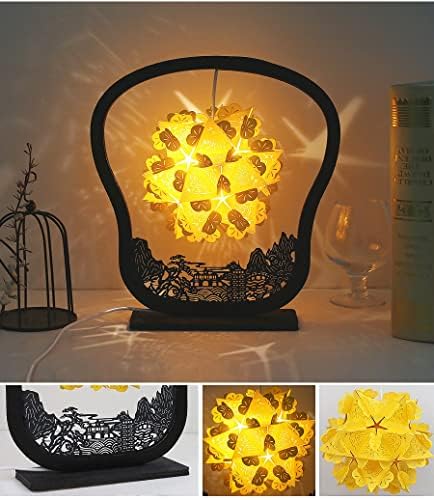 Lâmpada de lanterna chinesa de papel DIY KLHHG com luz de flores brilhante LED LED MID AOTUN Ano Novo Festival Criativo Decoração