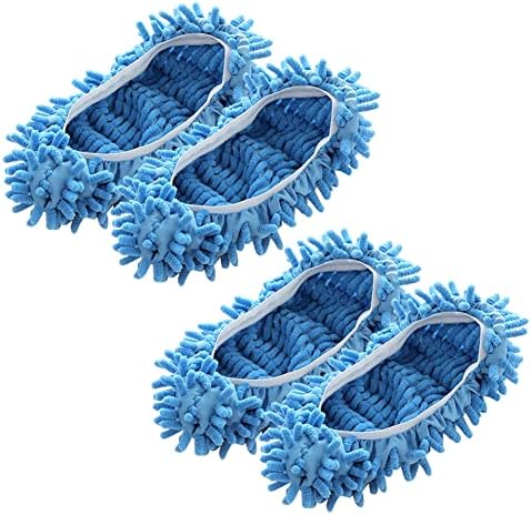 Sapatos de chinelos de esfregaços, 2Pairs Microfiber Cleaning House Flippers Slippers Soft lavável reutilizável Microfiber Meias Ferramentas