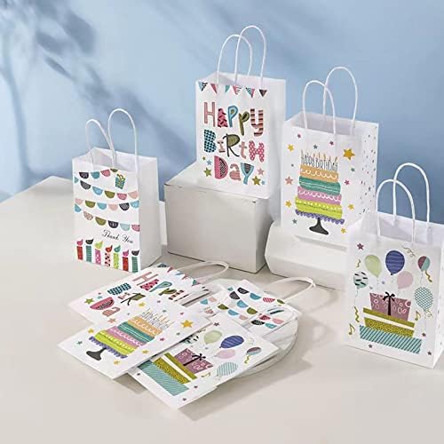 Conjunto de bolsas de presente de 12 pacote Yelia, festas de aniversário para festas de papel sacos de papel para todos os