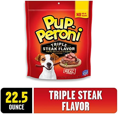 Trelas para cães com sabor de bife triplo de Pup-Peroni, 22,5 onças
