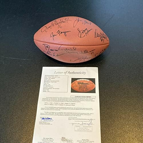Johnny Unitas Sonny Jurgensen quarterback Legends assinou futebol JSA CoA - bolas de futebol autografadas