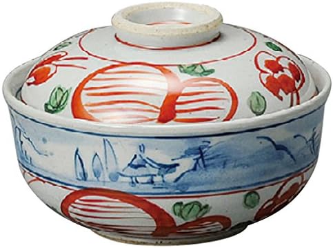 Yamasita Craft 1123240 Red Picture Sansui Round Candy Bowl, grande, 5,1 x 5,1 x 3,5 polegadas