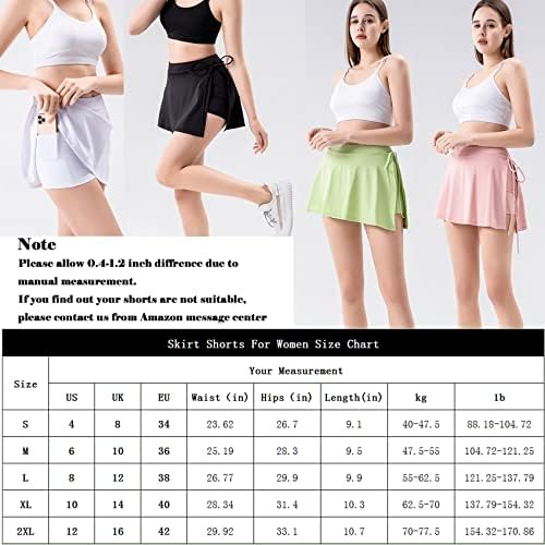 JGS1996 Saias de skorts de tênis plissados ​​para mulheres com bolsos de shorts de alta cintura atlética saia de golfe com fenda