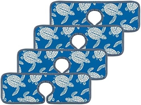Torneira de cozinha absorvente tapete 4 peças simples tartarugas oceânicas torneira pia salva de salão de banheiro contador