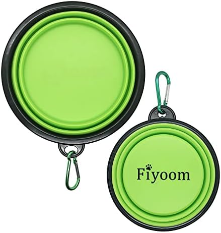 FIYOOM TILHAS DE DOGO DE VIAGENS COLAÇÕES COM TIDA, GREEN 2 PACK GRANDE E PEQUENO COM CLIPE DE MARABINER