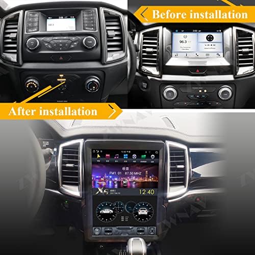 ZWNAV Rádio Android do estilo Tesla de 13 polegadas Tesla para Ford Ranger Everest 2017 2018 2019 2020 CarPray de estéreo