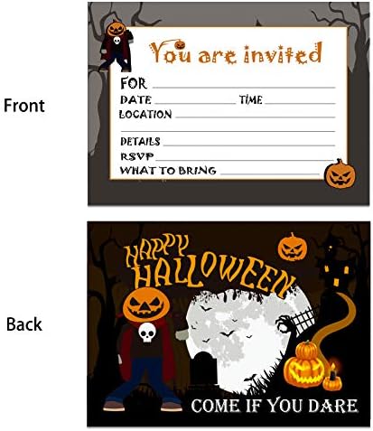 Cartão de convite de festa de sicohome Halloween para adultos para crianças, 12pcs 5 x 7 Convites de Halloween com