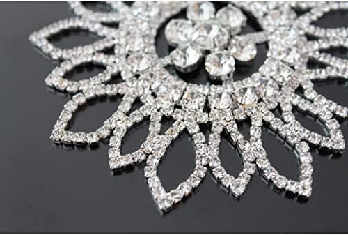 TBGFPO Glass Crystal Rhinestone Applique Flor Shape Base Corrente de casamento Costura costurar na decoração de vestido