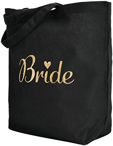 Presentes da proposta de damas de honra elegantpark Presentes da tribo noiva Presente Black Tote Bag Conjunto de 6 presentes de casamento