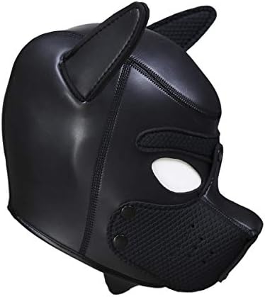 Adultos Neoprene Dog Máscara de cachorrinho de rosto completo, máscara removível de filhote de cachorro de cosplay