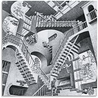 Illusion Graphics Mc Escher Arte de parede Pintura de pintura a óleo Picture de arte de parede para sala de estar