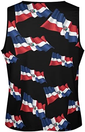 Bandeira da República Dominicana Tanque Men de Tanque Men sem mangas com camiseta de camiseta Camisas de ginástica