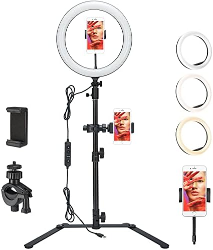 Luz do anel LED GODOX LR120 12 com suporte de mesa e suporte para telefone, 3000K-6000K Luz de anel selfie diminuído, luz