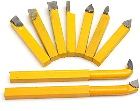 Ferramenta de torno jf-xuan 8x8mm 9pcs yw1 torno de gatilho de gatilho de giro do suporte da ferramenta amarelo inserções de moagem